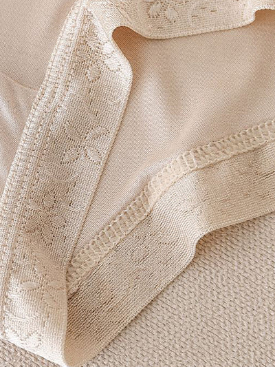 Women Casual Solid Silk Seamless Mid-Waist Underwear