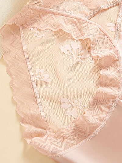4 Pieces Summer Women Flower Lace  Underwear