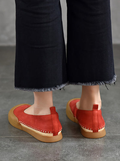Women Casual Genuine Leather Flat Shoes