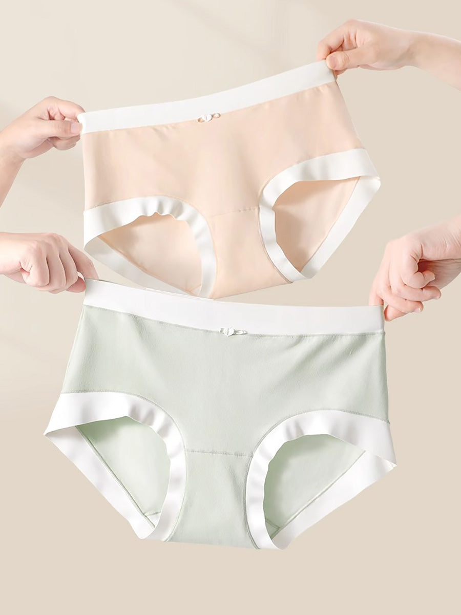 6 Pieces Summer Women Colorblock High Waist Cotton Underwear
