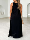 A-Line Loose Split-Joint Round-Neck Maxi Dresses