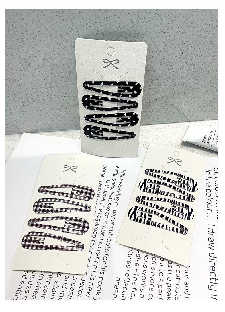 simple style water droplets metal plating hair clip 1 set