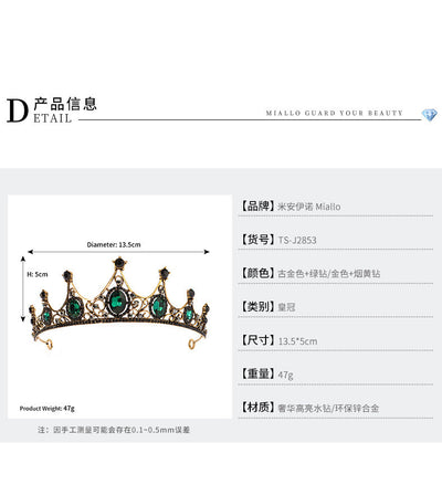 baroque  prom crown rhinestone pearl headband