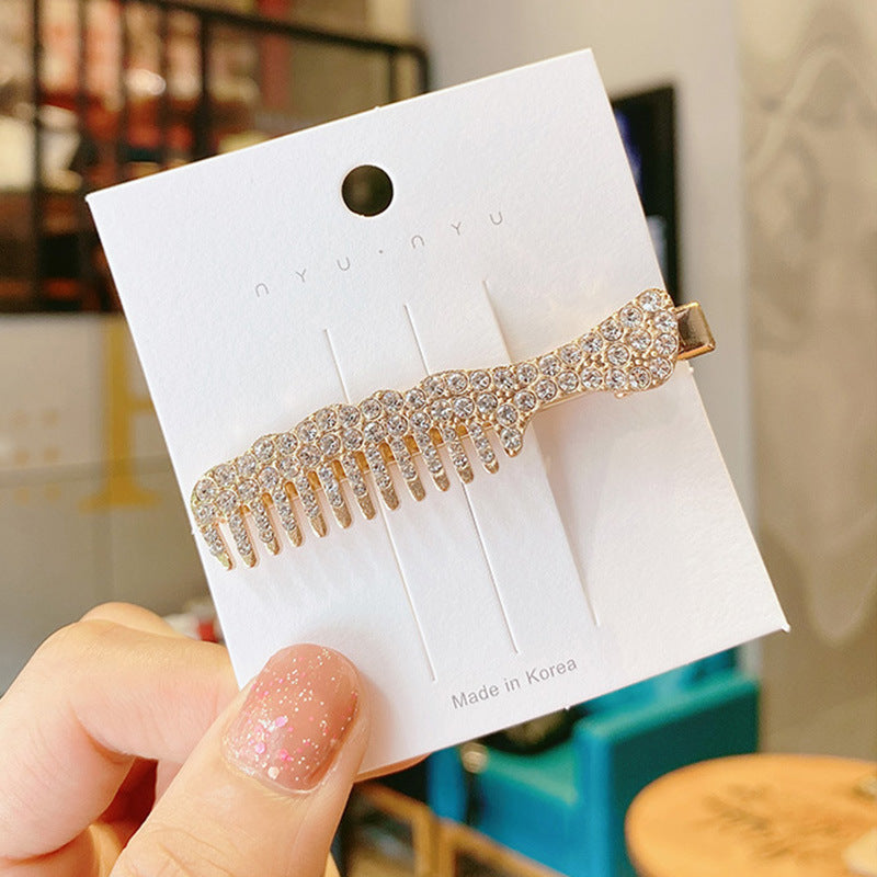 fashion heart shape butterfly snowflake imitation pearl alloy inlay rhinestones hair clip 1 piece