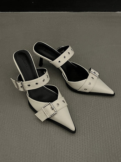 Buckle Pointed-Toe Pumps