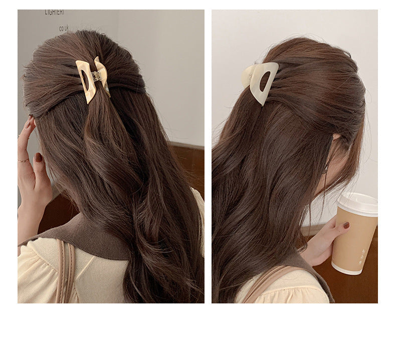 fashion tortoiseshell hollow semicircle hair clip simple hairpin