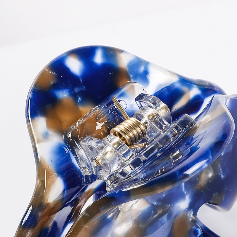 simple style color block acetic acid sheets carving hair claws 1 piece