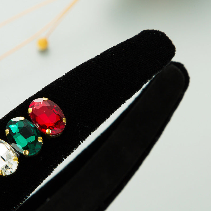 alloy bee diamond-studded gold velvet headband