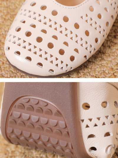 Women Casual Summer Genuine Leather Low Heel Slippers