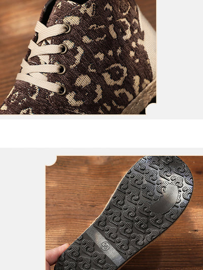 Women Ethnic Print Linen Cotton Shoes