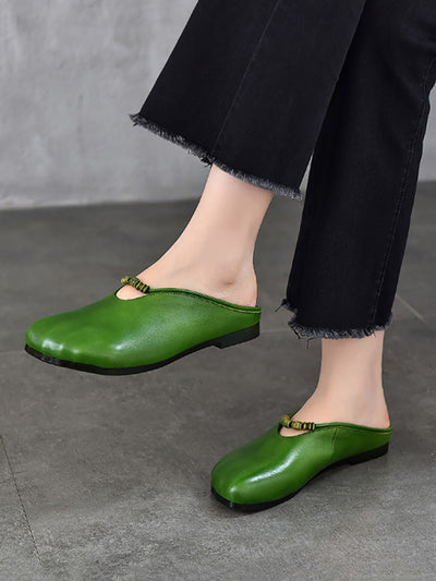 Women Vintage Summer Soft Leather Sandals