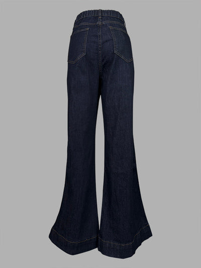 Flared High Waisted Split-Joint Jean Pants Bottoms
