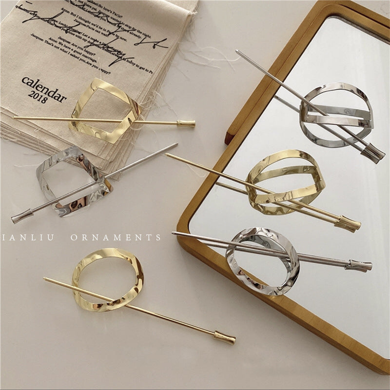 simple style solid color alloy plating hairpin