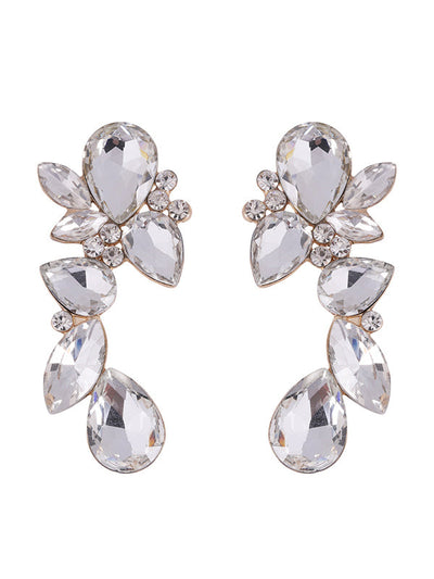 Geometric Rhine Stones Drop Earrings