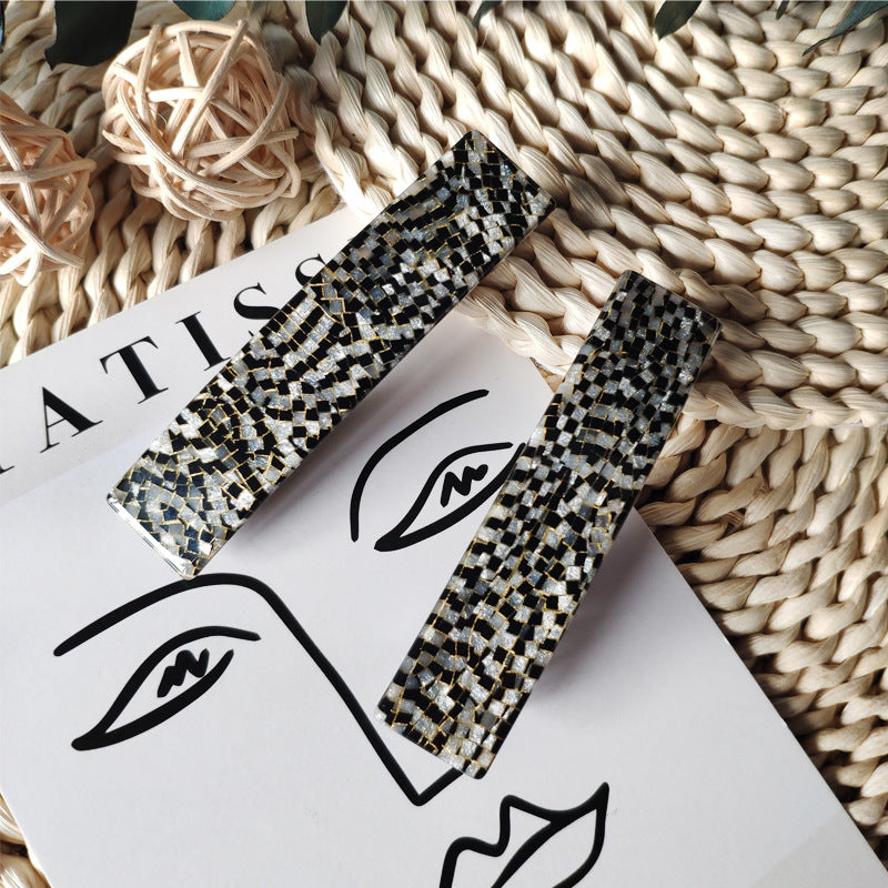 Women's IG Style Classic Style Lattice Acetic acid sheets Hair Clip