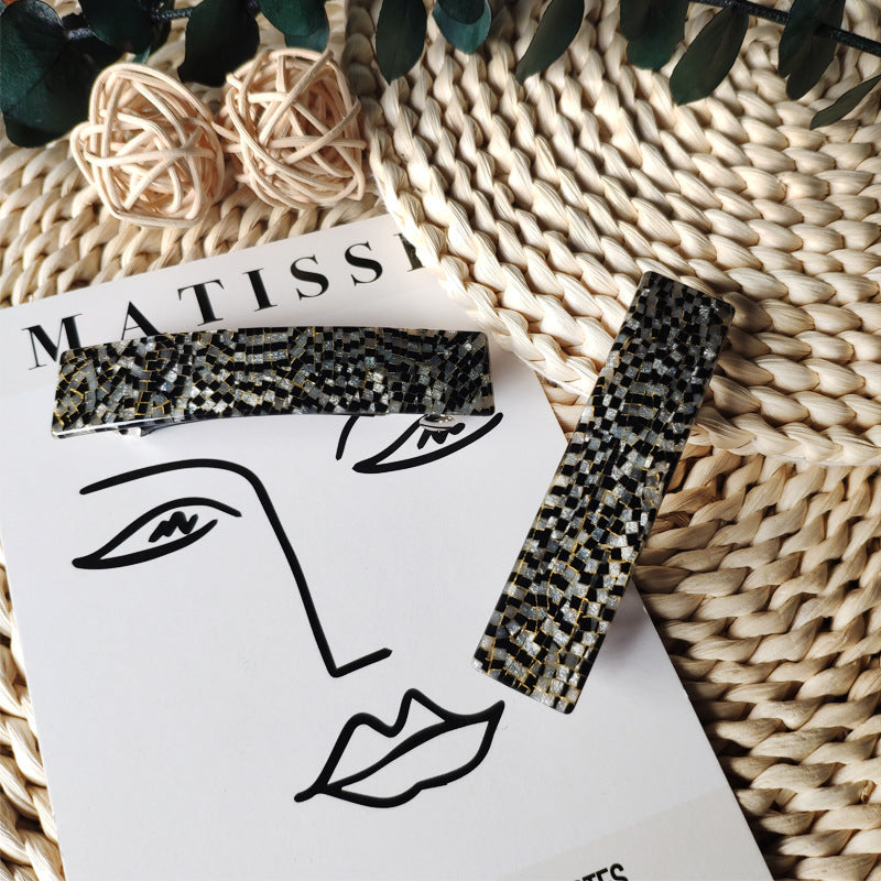 Women's IG Style Classic Style Lattice Acetic acid sheets Hair Clip