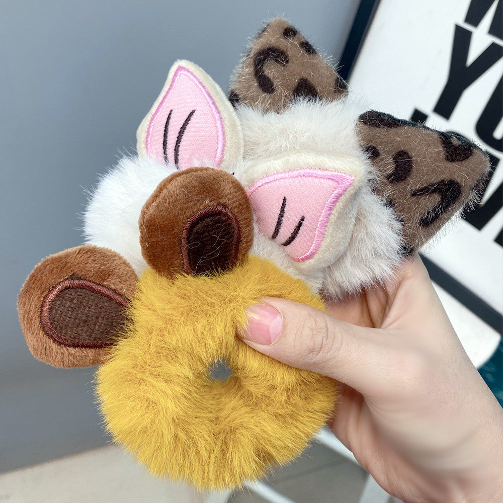 cute cat ears plush hair ring