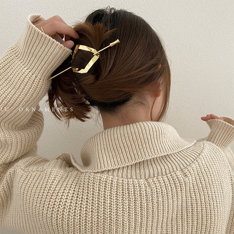 simple style solid color alloy plating hairpin