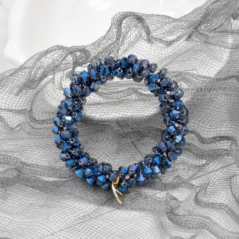 crystal braided pearl hair rope