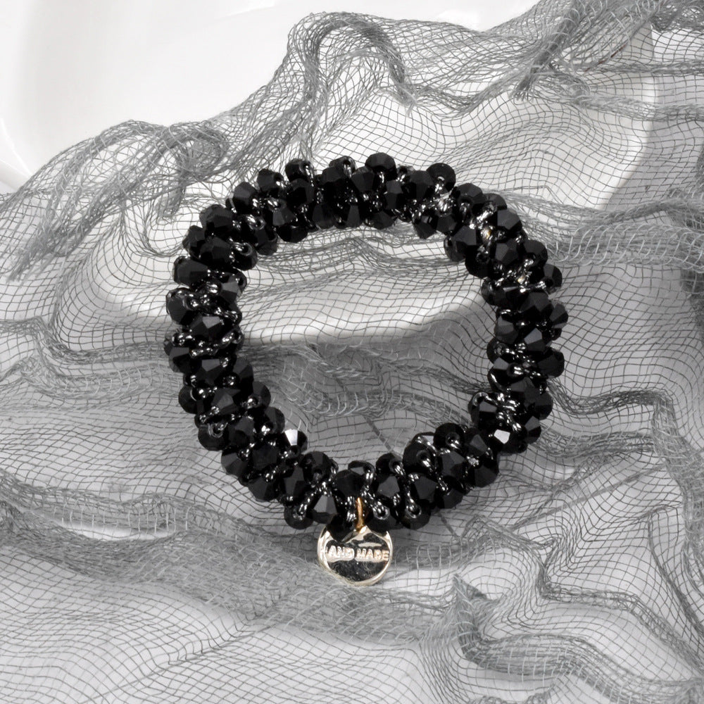 crystal braided pearl hair rope