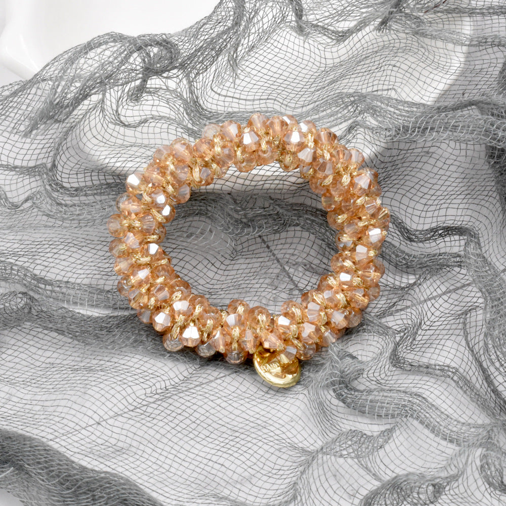 crystal braided pearl hair rope