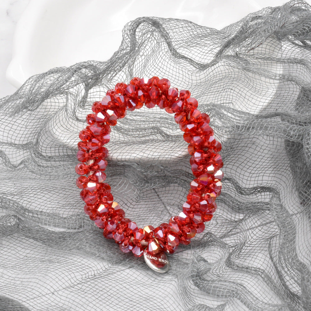 crystal braided pearl hair rope