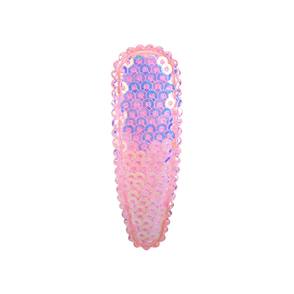 new flip sequins candy color lace mesh yarn bb clip children's hair accessories