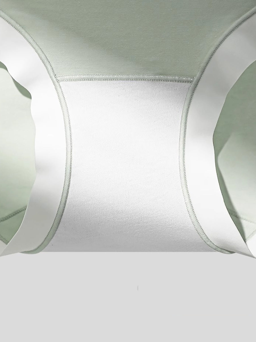 6 Pieces Summer Women Colorblock High Waist Cotton Underwear