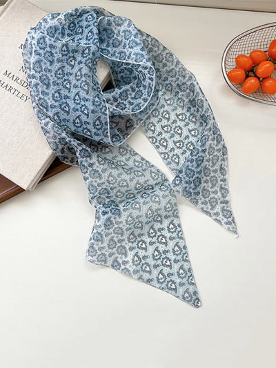 Women Thin Floral Triangle Scarf