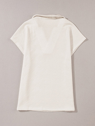 Loose Short Sleeves Solid Color V-Neck T-Shirts Tops