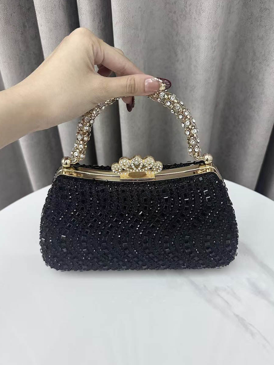 Lock Rhine Stones Shiny Evening Bags & Clutches Mini Bags