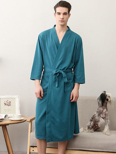 Comfortable Solid Bandage Thin Pajama Robe