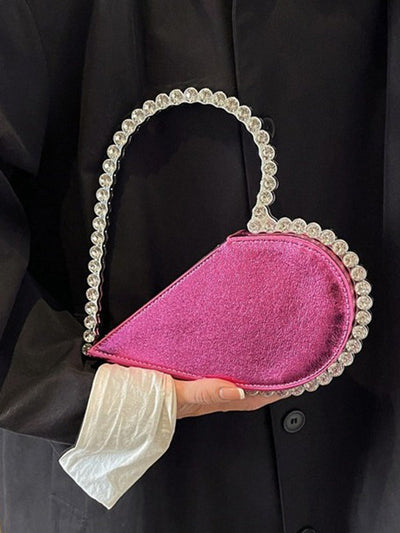 Heart Shape Shiny Split-Joint Bags Bags Accessories Handbags