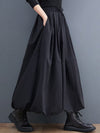 Urban Loose Drawstring High Waisted Black Bubble Skirt