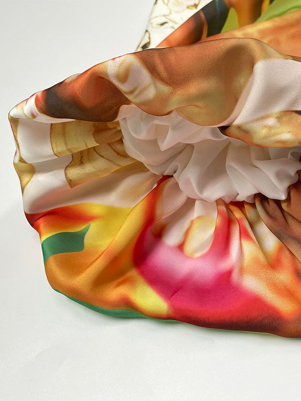 Long Sleeves Loose Contrast Color Figure Mock Neck Blouses&Shirts Tops