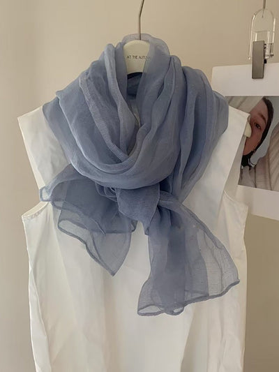Women Summer Casual Pure Color Shawl Scarf