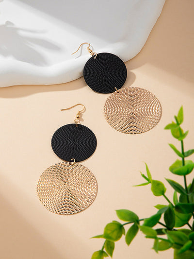 Geometric Round Cut Earrings Accessories Necklaces Accessories Two Pieces Set