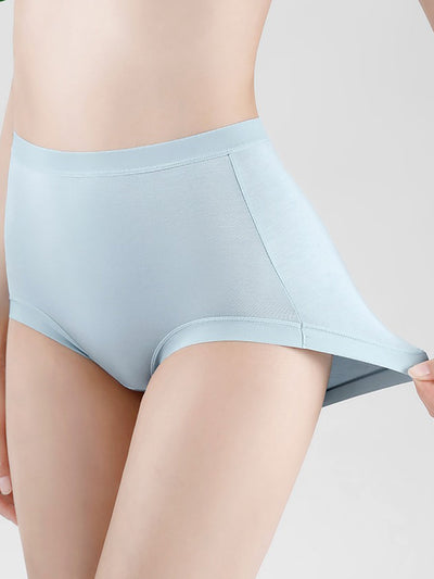 7 Pieces Summer Women Pure Color High Waist Underwear