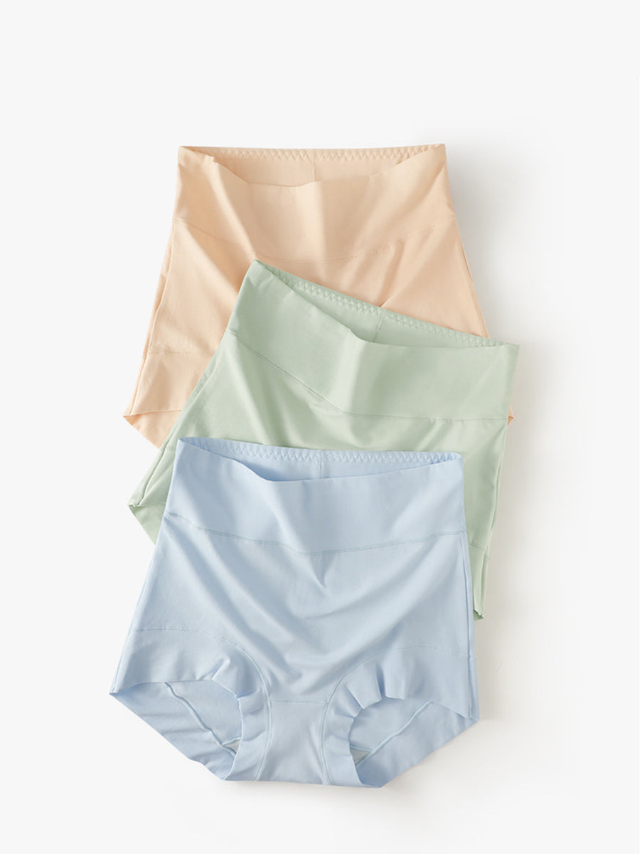 5 Pieces Summer Women Pure Color High Waist Underwear