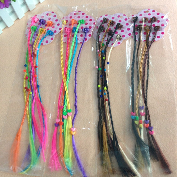 kid's cartoon style heart shape chemical fiber feather braid hair accessories