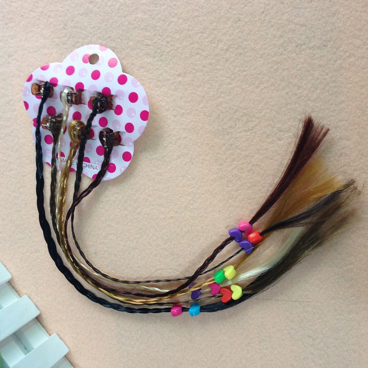 kid's cartoon style heart shape chemical fiber feather braid hair accessories