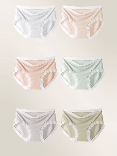 6 Pieces Summer Women Casual Colorblock Thin Underwear