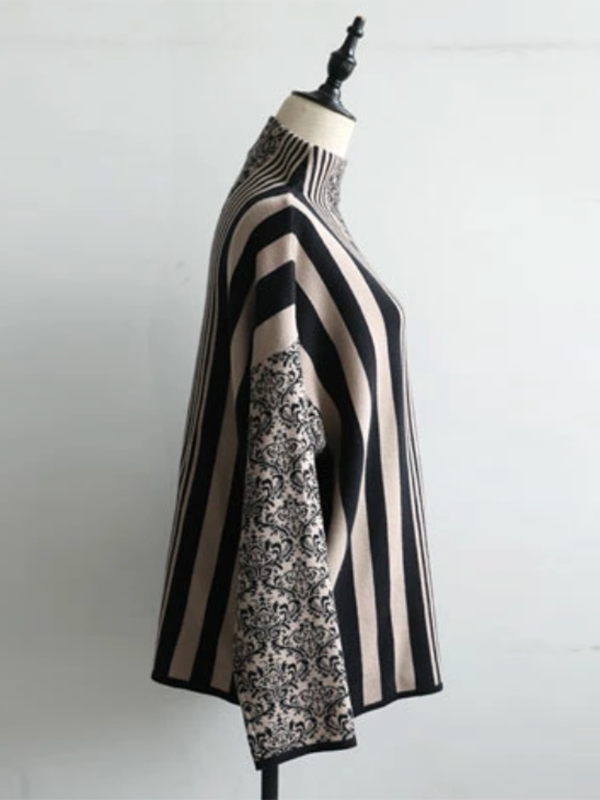 Long Sleeves Loose Striped Pullovers