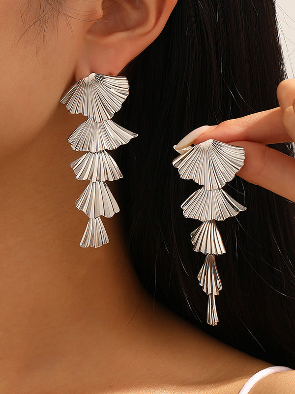 Geometric Tasseled Drop Earrings