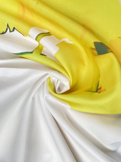 High-Low Long Sleeves Buttoned Flower Print Pockets Split-Side Stand Collar Blouses&Shirts Tops