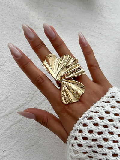 Irregularity Geometric Pleated Rings Accessories