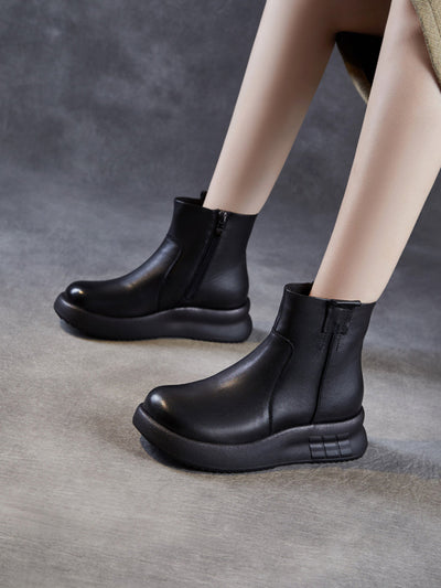 Women Winter Genuine Leather Platform Boots