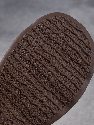 Women Retro Genuine Leather Mid-Heel Shoes