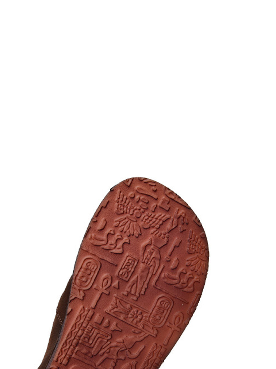 Women Retro Genuine Leather Spliced Flat Shoes