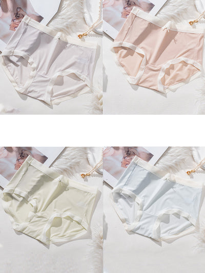 4 Pieces Women Summer Colorblock High Waist Underwear